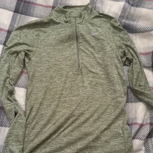 Nike Olive Heather Quarter-Zip Top